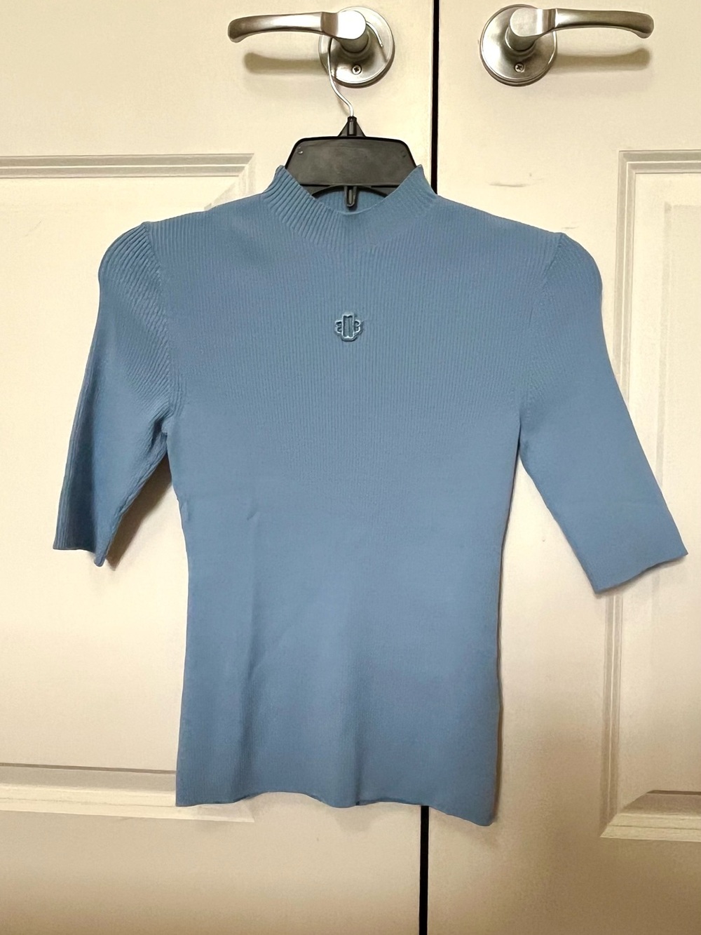 Maje Blue Mock Neck Sweater